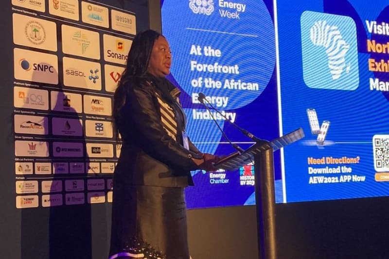 Le Dr. Odette NZABA MAKAYA intervenant à la tribune de l'African Energy Week